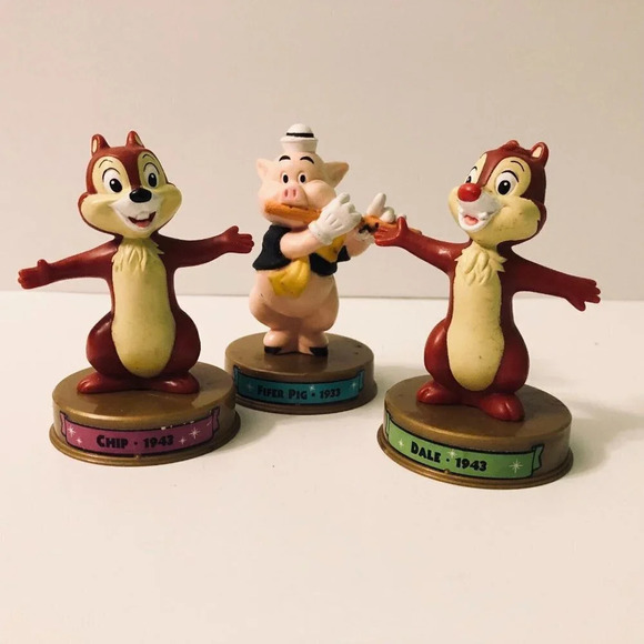 2002 Disney  McDonalds 100 Years of Magic Chip and Dale and Fifer Pig - Picture 1 of 12